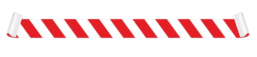 Pas ostrzegawczy biało-czerwony 1000mm x 100mm