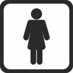 TOALETA DAMSKA SYMBOL - naklejka tabliczka,