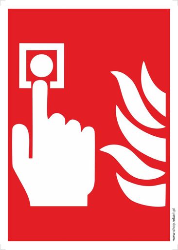 znak przeciwpożarowy - ALARM POŻAROWY
