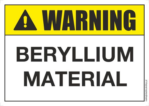 WARNING BERYLLIUM MATERIAL - znaki BHP