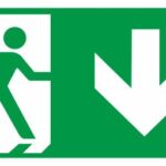 WYJŚCIE EWAKUACYJNE - dół - znaki ewakuacyjne
