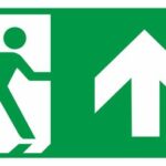 WYJŚCIE EWAKUACYJNE - góra - znaki ewakuacyjne