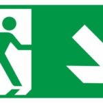 WYJŚCIE EWAKUACYJNE - prawo, dół - znaki ewakuacyjne