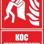 znak ppoż - koc przeciwpożarowy