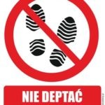 NIE DEPTAĆ TRAWNIKÓW - znak zakazu BHP