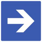 KIERUNEK PRZEMIESZCZANIA SIĘ w2 - tabliczka informacyjna BHP