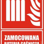 ZAMOCOWANA BATERIA GAŚNICZA - znak przeciwpożarowy BHP,
