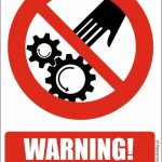 WARNING MOVING PARTS - znak BHP,