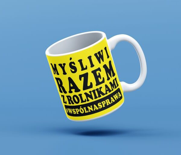 MYŚLIWI RAZEM Z ROLNIKAMI #WSPÓLNASPRAWA - kubek reklamowy,
