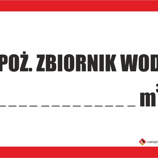 PPOŻ. ZBIORNIK WODY - Tablica BHP,