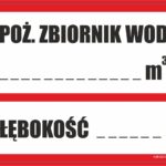 PPOŻ. ZBIORNIK WODY, GŁĘBOKOŚĆ - znak BHP,