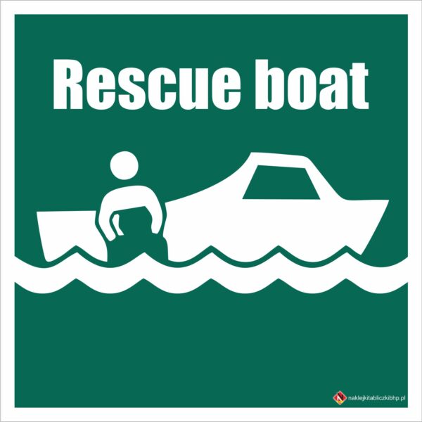 ŁÓDŹ RATOWNICZA (RESCUE BOAT) - Znak BHP,