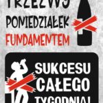 TRZEŹWY PONIEDZIAŁEK FUNDAMENTEM - tabliczka BHP humor,